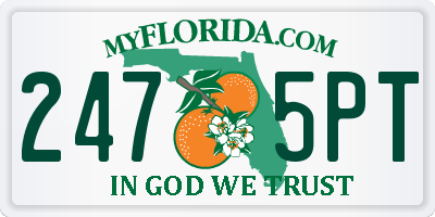 FL license plate 2475PT