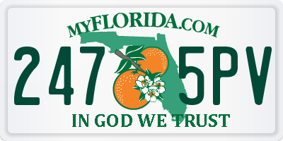 FL license plate 2475PV