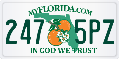 FL license plate 2475PZ