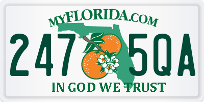FL license plate 2475QA