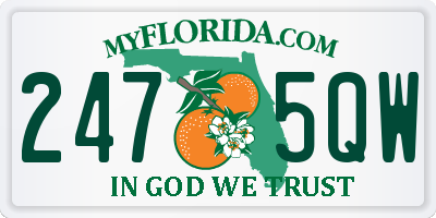 FL license plate 2475QW