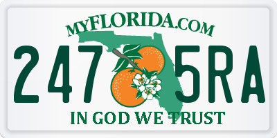 FL license plate 2475RA