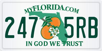 FL license plate 2475RB