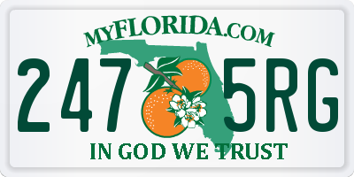 FL license plate 2475RG