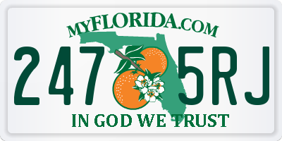 FL license plate 2475RJ