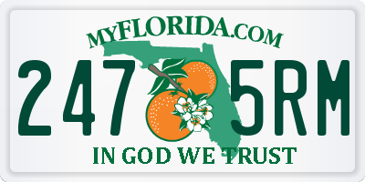 FL license plate 2475RM