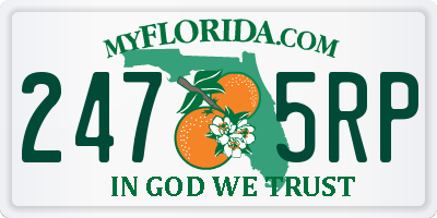 FL license plate 2475RP
