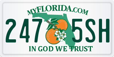FL license plate 2475SH