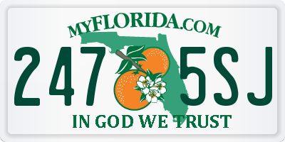 FL license plate 2475SJ