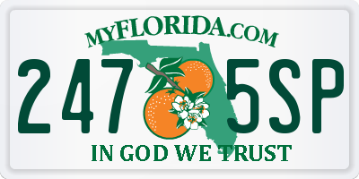 FL license plate 2475SP