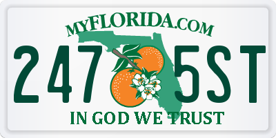 FL license plate 2475ST