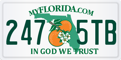 FL license plate 2475TB