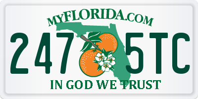 FL license plate 2475TC