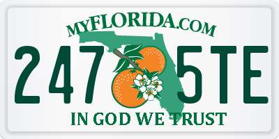 FL license plate 2475TE
