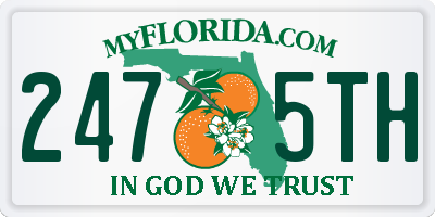 FL license plate 2475TH