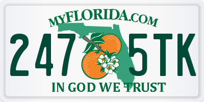 FL license plate 2475TK