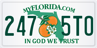 FL license plate 2475TO
