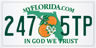 FL license plate 2475TP