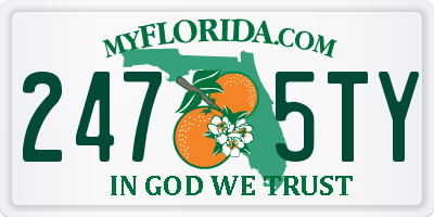 FL license plate 2475TY