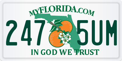 FL license plate 2475UM