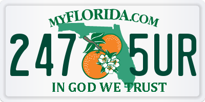 FL license plate 2475UR