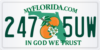 FL license plate 2475UW