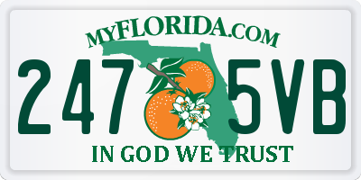 FL license plate 2475VB