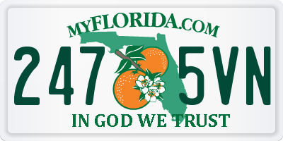 FL license plate 2475VN