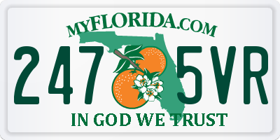 FL license plate 2475VR