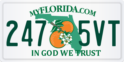 FL license plate 2475VT