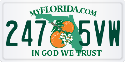 FL license plate 2475VW