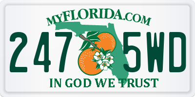 FL license plate 2475WD