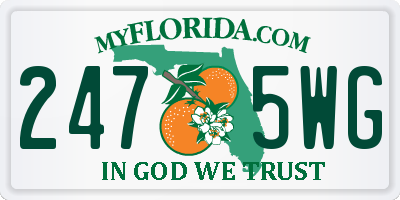 FL license plate 2475WG