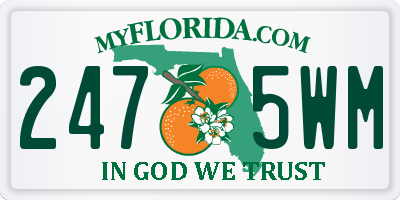 FL license plate 2475WM