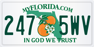 FL license plate 2475WV