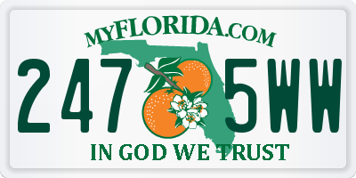 FL license plate 2475WW