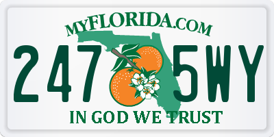 FL license plate 2475WY