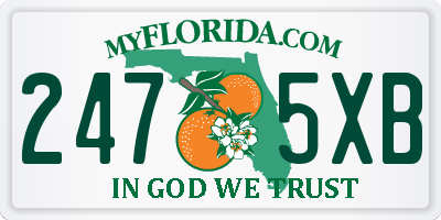 FL license plate 2475XB