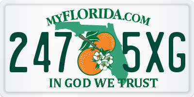FL license plate 2475XG