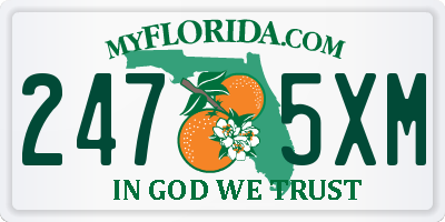 FL license plate 2475XM