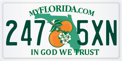 FL license plate 2475XN