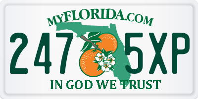 FL license plate 2475XP