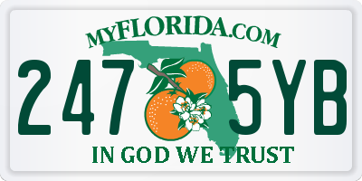 FL license plate 2475YB