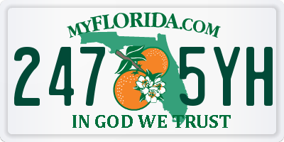 FL license plate 2475YH