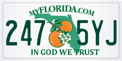 FL license plate 2475YJ