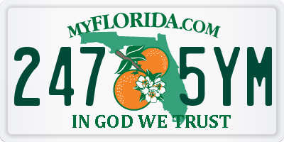 FL license plate 2475YM