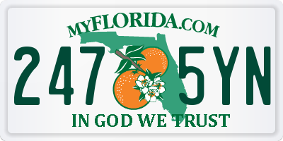 FL license plate 2475YN