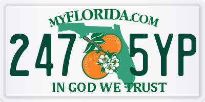 FL license plate 2475YP