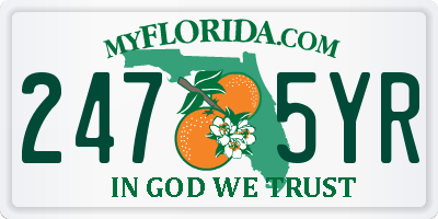 FL license plate 2475YR