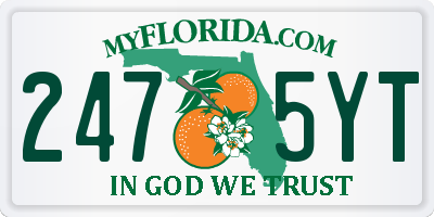 FL license plate 2475YT